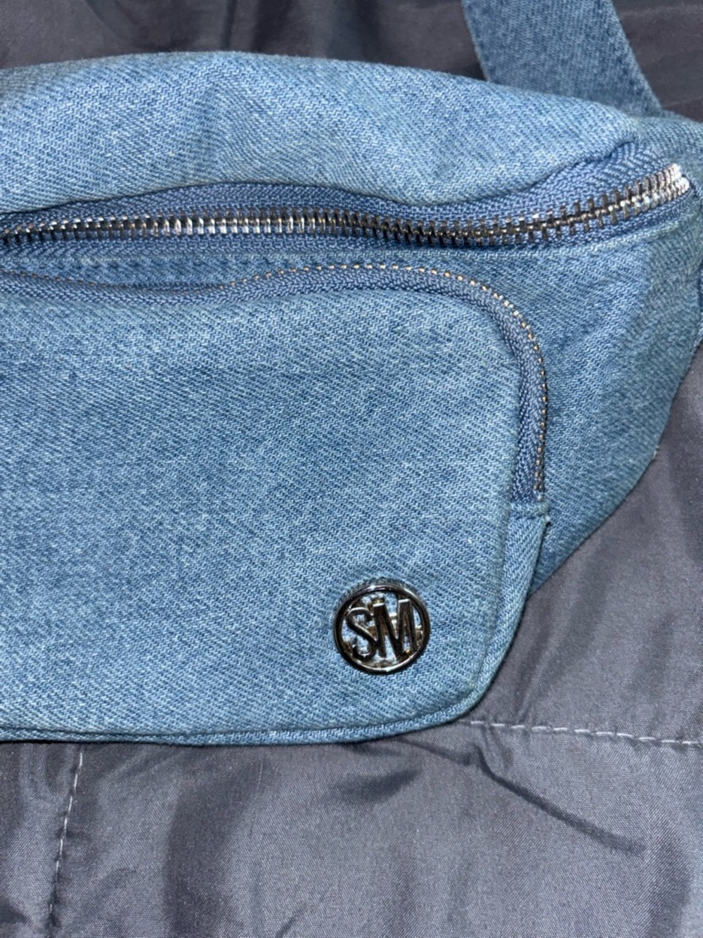 Steve Madden Blue Denim Crossbody Waist Bag